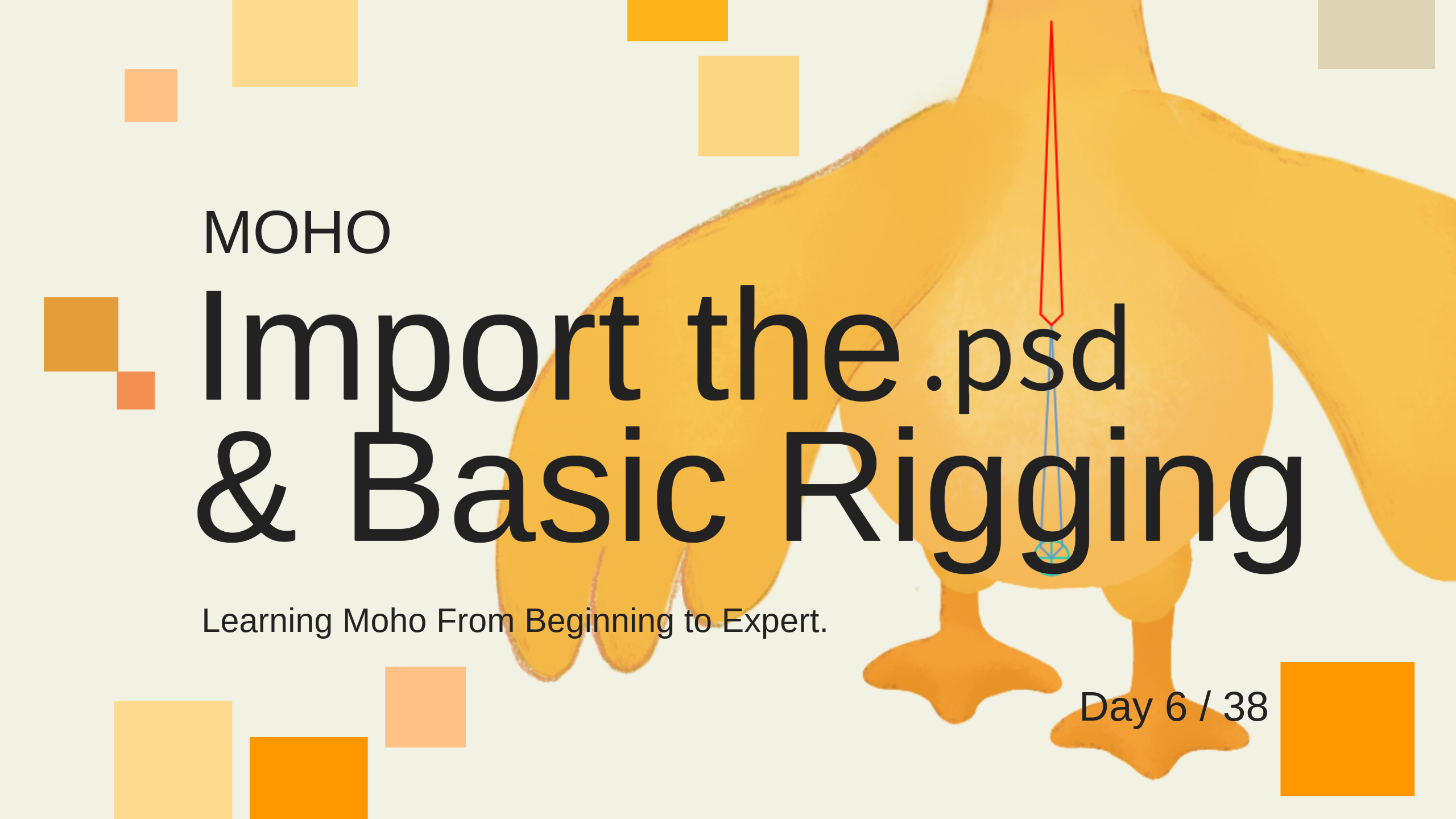 Part 6/38. Import the PSD and Basic Rigging- Learning Moho from beginner to expert