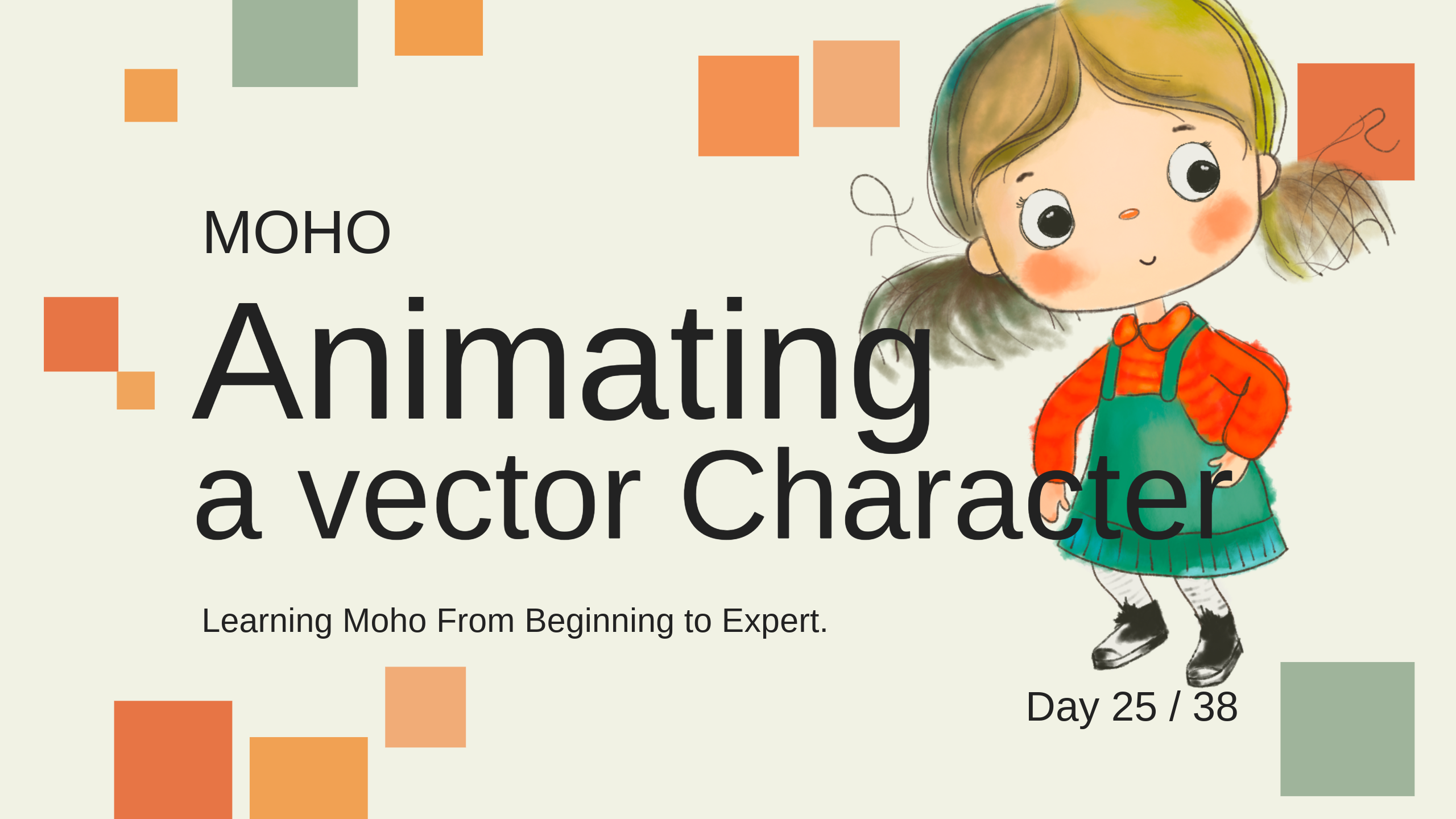 Part 25/38. Animating a Vector Character. Learning Moho from beginner to expert.